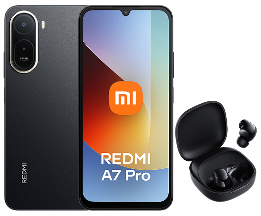 Bundle Xiaomi Redmi A7 Pro 4+128GB con Redmi Buds 6 Play Palm Black